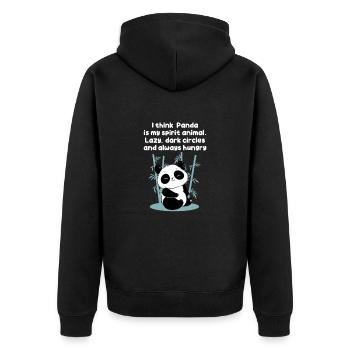 Panda Panda Bear Bear Animal Pandas Gift - Unisex Premium Organic Zip Hoodie - black - Back - Nico (187cm)