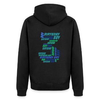 Anniversaire Garçon 3ème anniversaire | Garçons - Veste à capuche bio Premium Unisexe - noir - Dos - Nico (187cm)
