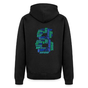 Anniversaire Garçon 8ème anniversaire | Garçons - Veste à capuche bio Premium Unisexe - noir - Dos - Nico (187cm)