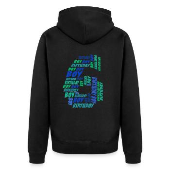 Birthday Boy 6th birthday | Boys - Unisex Premium Organic Zip Hoodie - black - Back - Nico (187cm)