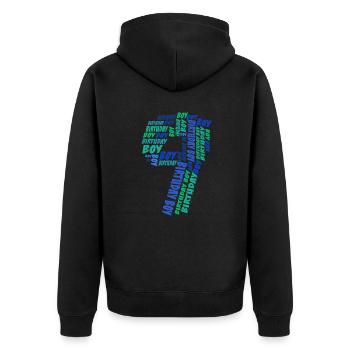 Birthday Boy 9th birthday | Boys - Unisex Premium Organic Zip Hoodie - black - Back - Nico (187cm)