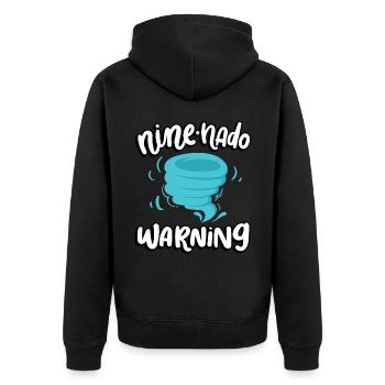 Avertissement de neuf nados 9e anniversaire | Tornade - Veste à capuche bio Premium Unisexe - noir - Dos - Nico (187cm)
