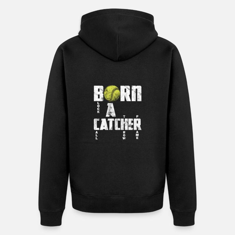 Softball - Unisex Premium Bio Zip Hoodie - Schwarz