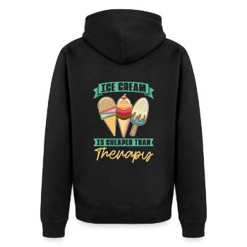 Crème glacée au lieu de thérapie Amateurs de crème glacée - Veste à capuche bio Premium Unisexe - noir - Dos - Nico (187cm)