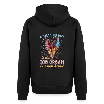 Une alimentation équilibrée est une crème glacée dans les deux mains - Veste à capuche bio Premium Unisexe - noir - Dos - Nico (187cm)