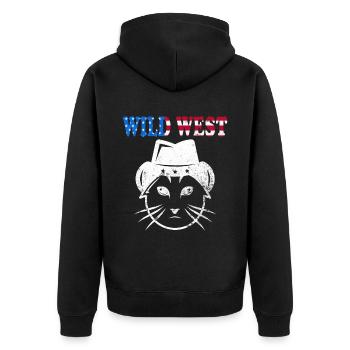 Wild West Cowboy Western Texas Rodeo Meow - Veste à capuche bio Premium Unisexe - noir - Dos - Nico (187cm)