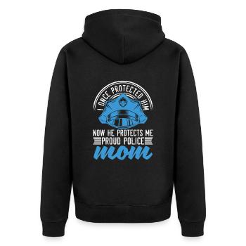 I Have Protected Him Once, Now He Protects - Unisex Premium Organic Zip Hoodie - black - Back - Nico (187cm)
