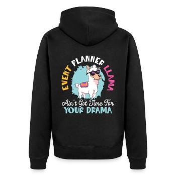 Planificateur d’événements Llama N’a pas le temps pour votre drame - Veste à capuche bio Premium Unisexe - noir - Dos - Nico (187cm)
