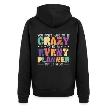 Event Management Organizer Event Planner - Unisex Premium Organic Zip Hoodie - black - Back - Nico (187cm)
