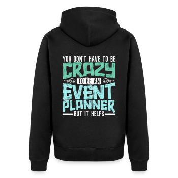 Event Management Organizer Event Planner - Unisex Premium Organic Zip Hoodie - black - Back - Nico (187cm)