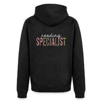 Spécialiste de la lecture Leopard Print Funny Gift - Veste à capuche bio Premium Unisexe - noir - Dos - Nico (187cm)