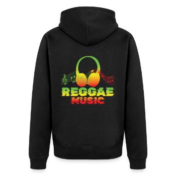 Good Vibes Seulement Rastafari Rasta Jamaïque Reggae - Veste à capuche bio Premium Unisexe - noir - Dos - Nico (187cm)