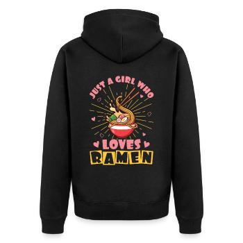 Juste une fille qui aime Ramen! Japon Comic Anime - Veste à capuche bio Premium Unisexe - noir - Dos - Nico (187cm)