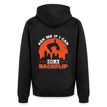 Parkour, Freerunning, Street Workout, Acrobatique - Veste à capuche bio Premium Unisexe - noir - Dos - Nico (187cm)