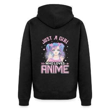 Juste une fille qui aime Anime! Bande dessinée japonaise - Veste à capuche bio Premium Unisexe - noir - Dos - Nico (187cm)