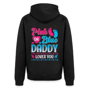 Papa Fille Père Bébé Enfants Fille Garçon - Veste à capuche bio Premium Unisexe - noir - Dos - Nico (187cm)