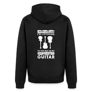 Guitare électrique Guitariste Guitare acoustique Musicien - Veste à capuche bio Premium Unisexe - noir - Dos - Nico (187cm)