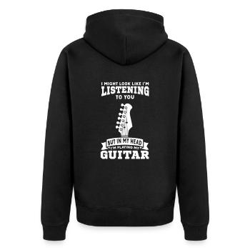 Guitare électrique Guitariste Guitare acoustique Musicien - Veste à capuche bio Premium Unisexe - noir - Dos - Nico (187cm)