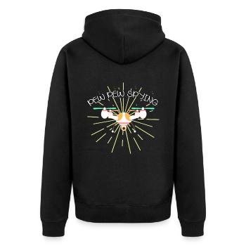 Pew Pew Spionage-modus Auf Versteckten Recorder - Unisex Premium Bio Zip Hoodie - Schwarz - Hinten - Nico (187cm)
