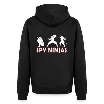 Spy Ninjas Spionage Versteckter Rekorder - Unisex Premium Bio Zip Hoodie - Schwarz - Hinten - Nico (187cm)