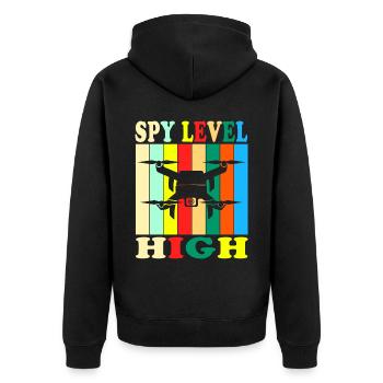 Niveau d’espionnage Haut Mode Espion Sur Caché - Veste à capuche bio Premium Unisexe - noir - Dos - Nico (187cm)