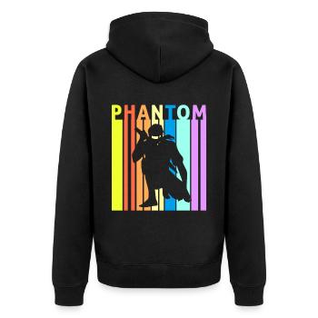 Phantom Spy Ninjas Spionage Versteckte - Unisex Premium Bio Zip Hoodie - Schwarz - Hinten - Nico (187cm)