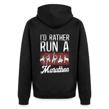 Running Runner Semi-Marathon - Veste à capuche bio Premium Unisexe - noir - Dos - Nico (187cm)
