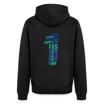 Birthday Boy 1st birthday | Boys - Unisex Premium Organic Zip Hoodie - black - Back - Nico (187cm)