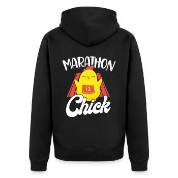 Running Runner Half Marathon - Unisex Premium Organic Zip Hoodie - black - Back - Nico (187cm)