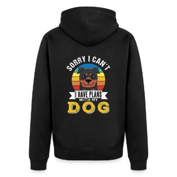 Je ne peux malheureusement pas avoir de projets avec mon chien - Veste à capuche bio Premium Unisexe - noir - Dos - Nico (187cm)