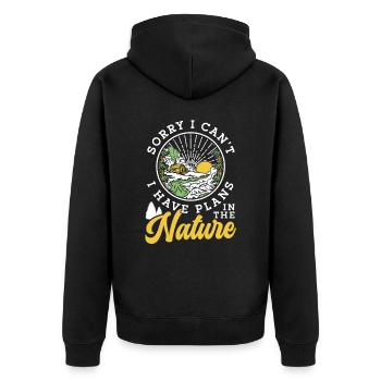 Je ne peux pas avoir de projets dans la nature Désolé l’équipe - Veste à capuche bio Premium Unisexe - noir - Dos - Nico (187cm)