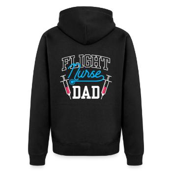 Flight Nurse Papa Flight Physician Flight Doctor - Unisex Premium Organic Zip Hoodie - black - Back - Nico (187cm)