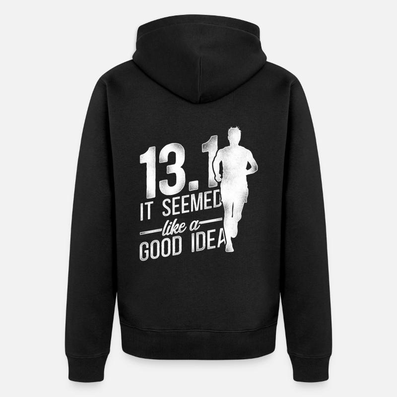Running Runner Semi-marathon Demi-marathon - Veste à capuche bio Premium Unisexe - noir