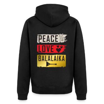 Peace Love Snare Drum Marching Band - Veste à capuche bio Premium Unisexe - noir - Dos - Nico (187cm)