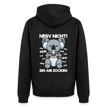 Nerve pas je suis au jeu de jeu koala - Veste à capuche bio Premium Unisexe - noir - Dos - Nico (187cm)