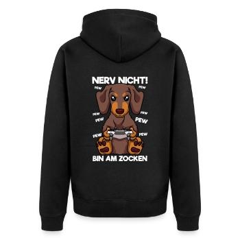 Nerf pas je suis au jeu Gaming Dachshund chien - Veste à capuche bio Premium Unisexe - noir - Dos - Nico (187cm)
