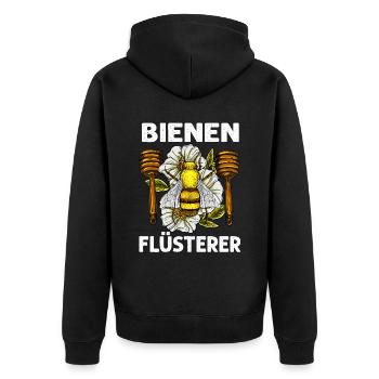Bienen-Flüsterer Imkerei Imker Bienenzüchter - Unisex Premium Bio Zip Hoodie - Schwarz - Hinten - Nico (187cm)