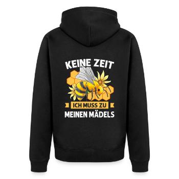 Keine Zeit Ich Muss Zu Meinen Mädels Imkerei Imker - Unisex Premium Bio Zip Hoodie - Schwarz - Hinten - Nico (187cm)