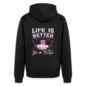 La vie est meilleure dans un - Veste à capuche bio Premium Unisexe - noir - Dos - Nico (187cm)