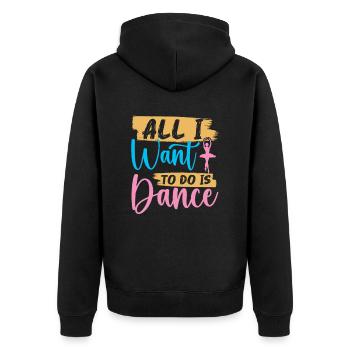 Alles, Was Ich Tun Möchte, Ist - Unisex Premium Bio Zip Hoodie - Schwarz - Hinten - Nico (187cm)