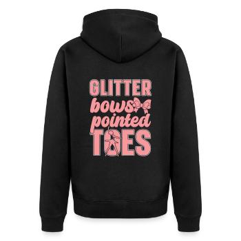 Glänzend Boes Spitz Zehen Ballerina Ballett - Unisex Premium Bio Zip Hoodie - Schwarz - Hinten - Nico (187cm)