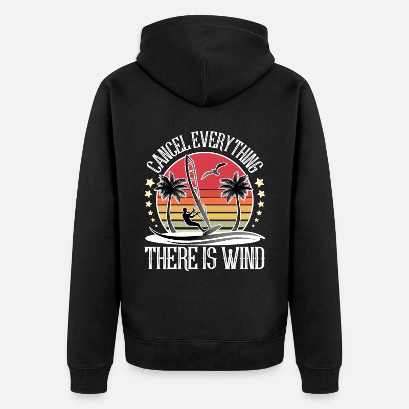 Windsurfen Windsurfer Windsurf - Unisex Premium Bio Zip Hoodie - Schwarz