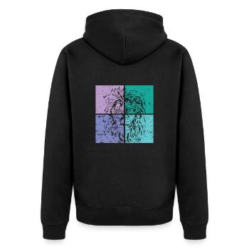 Lion Zoo Zoo Predator King Safari - Unisex Premium Organic Zip Hoodie - black - Back - Nico (187cm)
