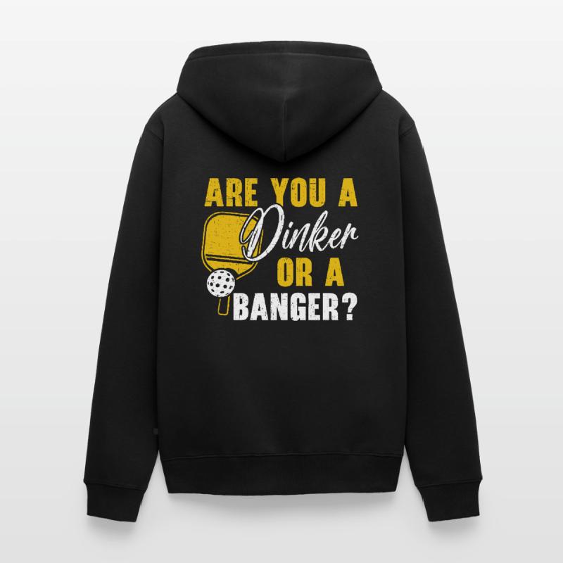 Bist du ein Dinker oder ein Banger Pickleball Spieler? Unisex Premium Bio Zip Hoodie