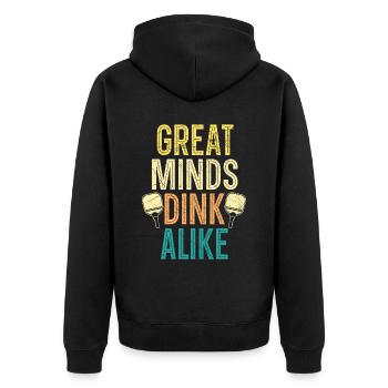 Große Köpfe Dink Alike Paddel Sport Pickleball - Unisex Premium Bio Zip Hoodie - Schwarz - Hinten - Nico (187cm)