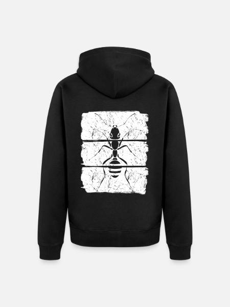 Ameisen Ameisenhaufen Ameise - Premium økologisk unisex-hættejakke - sort