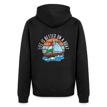 La vie est meilleure sur un bateau Marin Marin Marin - Veste à capuche bio Premium Unisexe - noir - Dos - Nico (187cm)