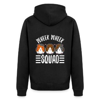 Wheek squad - Unisex Premium Organic Zip Hoodie - black - Back - Nico (187cm)