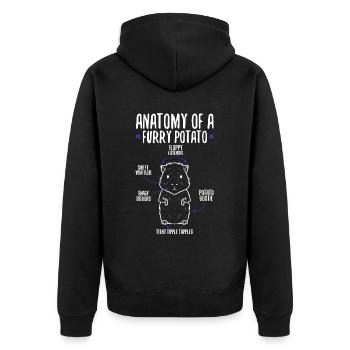 Anatomie d’une pomme de terre à fourrure - Veste à capuche bio Premium Unisexe - noir - Dos - Nico (187cm)