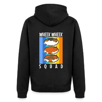Wheek squad - Unisex Premium Organic Zip Hoodie - black - Back - Nico (187cm)